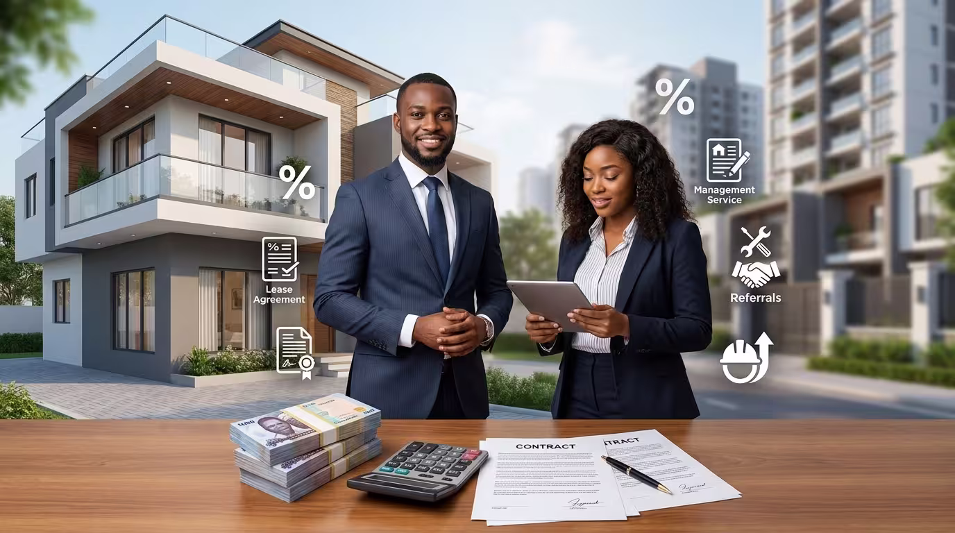 Estate agent and client reviewin…