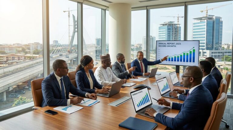 Executives reviewing financial r…